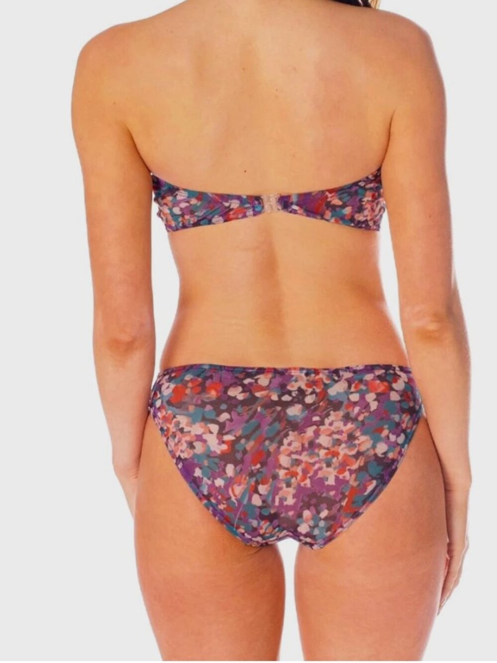Kiniki Tan Through Swimsuit Womens US 6 Cut Out Elba One Piece Suit Purple NEW - Picture 2 of 4